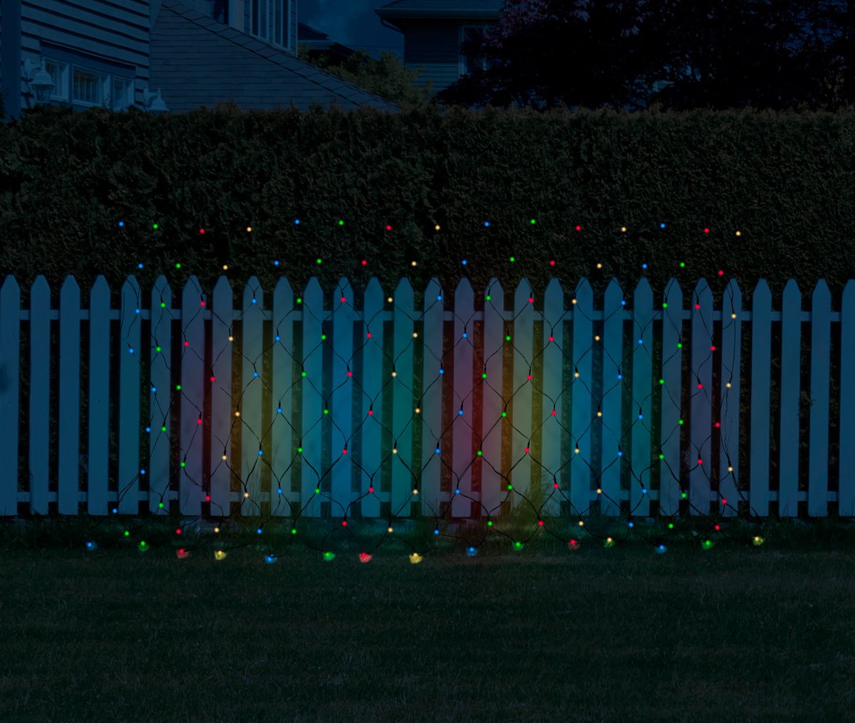 250 LED Solar Net 4m x 1.3m MULTICOLOUR Outdoor Christmas Tree Garden